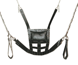 Webbed leather sling full view