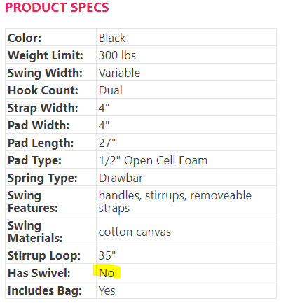 Swing Specs includes swivel