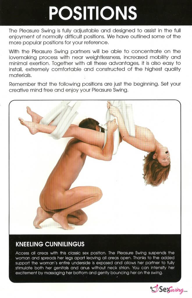 pleasure swing instrcution booklet page 3 position recommendations