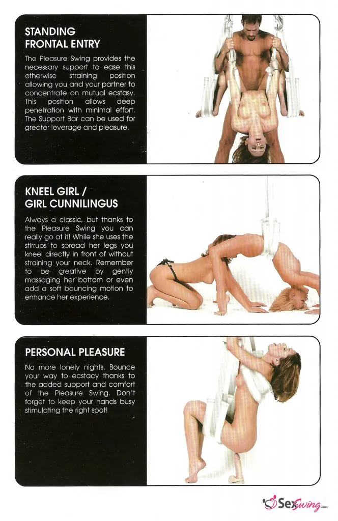 additional postion images for the whipsmart pleasure swing page 4 of the instruction booklet