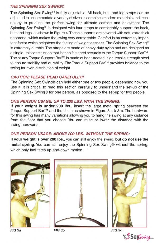 TLC Spinning Love Swing Instruction booklet page 4 Cautions and warnings