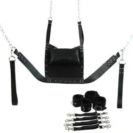 Leather Sling and Bondage Kit with cuffs